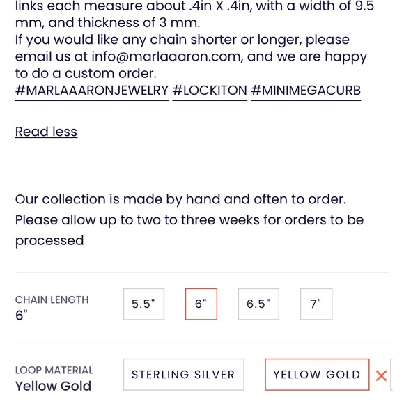 Marla Aaron MiniMega Curb Chain Silver Bracelet with gold loops - Picture 2 of 6